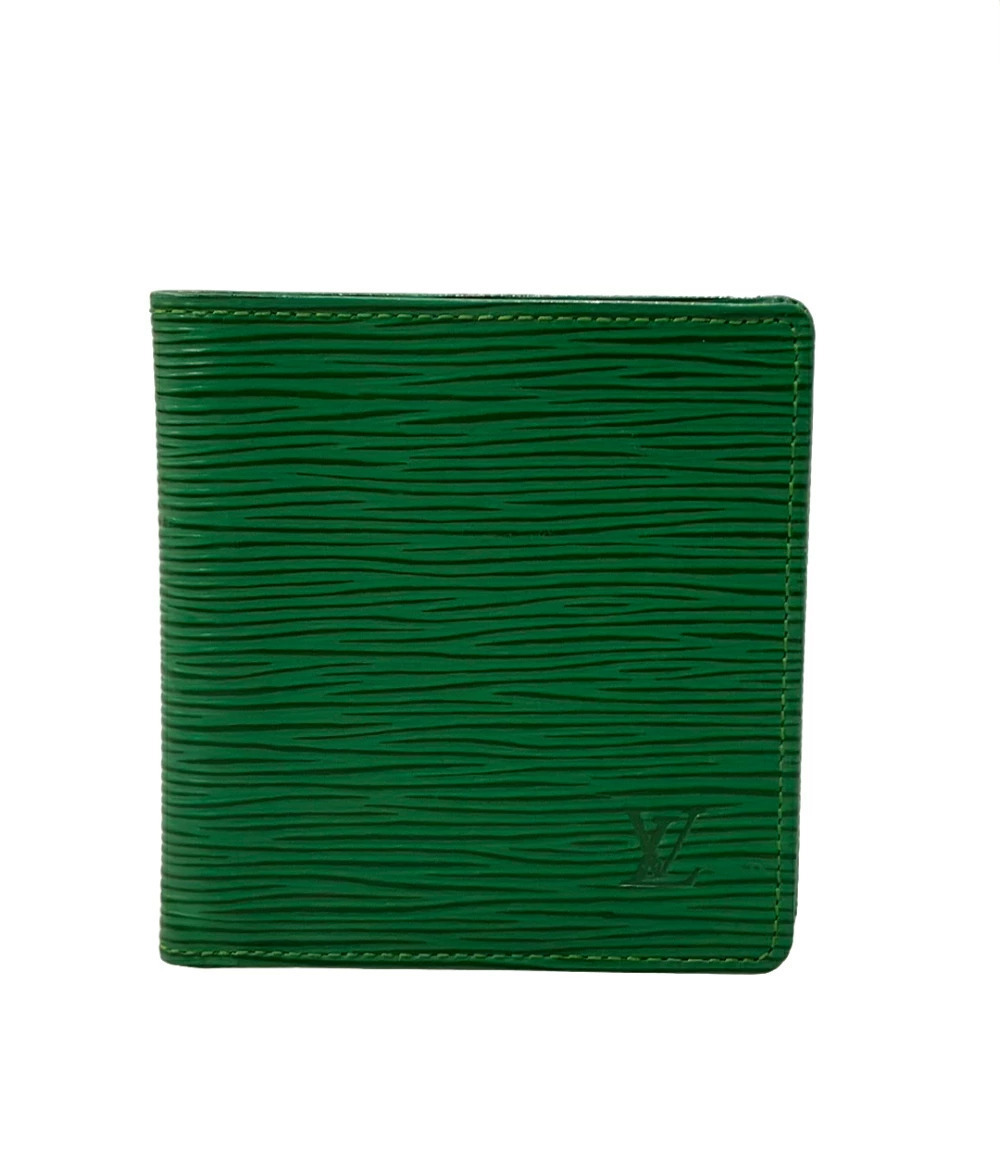 Louis Vuitton Bifold Wallet Leather Portefeuille Cartes Credit Epi Green